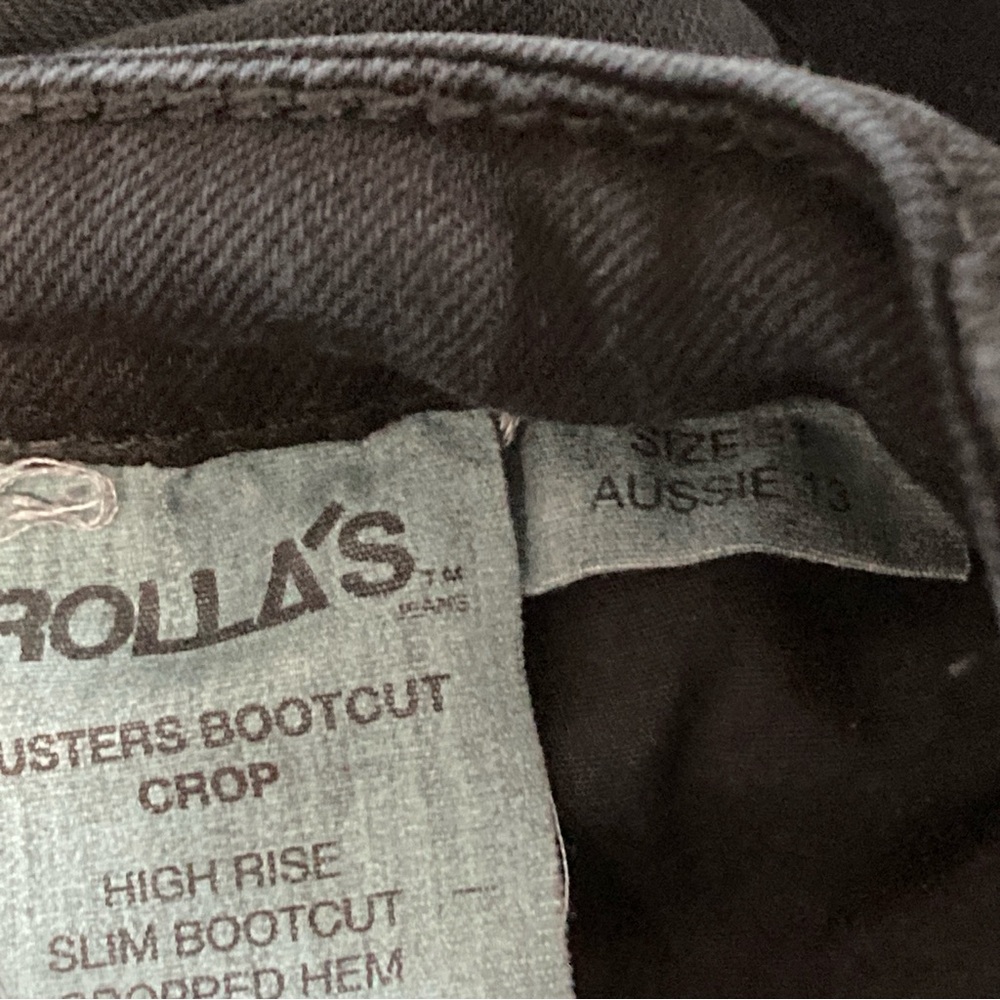 ROLLAS Dusters Bootcut Crop High Rise Jeans Minimalist Feminine Black Size 31 - Picture 8 of 15